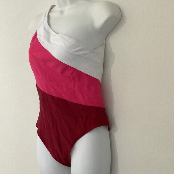 NEW ONE SHOULDER COLORBLOCK  BRAZILLIAN ONE PIECE SWIMSUIT - Picture 5 of 10